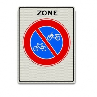 VERKEERSBORD E03ZB VERBOD (BROM-) FIETSEN TE PLAATSEN